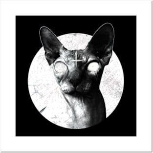 Black Metal Sphynx Cat Goth Death Metal Hell Rock Posters and Art